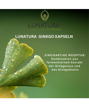 Lunatura Fermented Ginkgo Capsules - Vegan & Gluten-Free Ginkgo Nut & Biloba Extract - 60 Capsules for 2-Month Supply - International Shipping Available - Buy Online on GoSupps.com