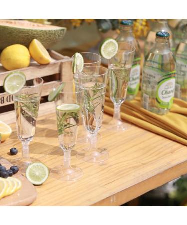 100 Pcs Disposable Clear Champagne Flutes - 5oz Plastic Wine Glasses for Party Wedding - Assemble Plastic Champagne Cups - Cocktail Cups - Buy Online on GoSupps.com