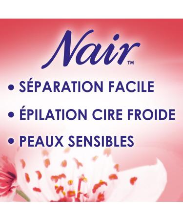 Nair Caress Set - Cold Wax Strips for Sensitive Skin | 97% Natural Formula with Cherry Flower Extract | 20 Easy-to-Separate Wax Strips for Face | Shop Internationally - Buy Online on GoSupps.com