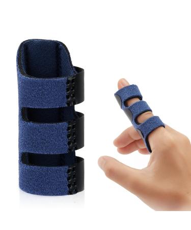 Echify Finger Splint - 1pc Upgraded Finger Support Trigger Finger Brace with 3 Adjustable Fixing Belt Mallet Finger Splints for Straighten Broken Bent Finger & Arthritis Pain Relieve
