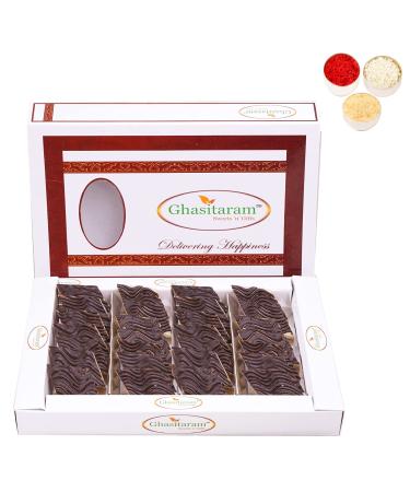 Ghasitaram Gifts Bhaidooj Gifts for Brothers - Chocolate Coated Kaju Katlis 400 GMS