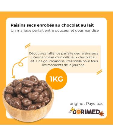 Milk Chocolate Covered Raisins 1kg | Raisin Chocolates | Snack or Appetizer | Raisin Snack | Milk Chocolate Raisins | Resealable Bag | Dorimed - Buy Online on GoSupps.com