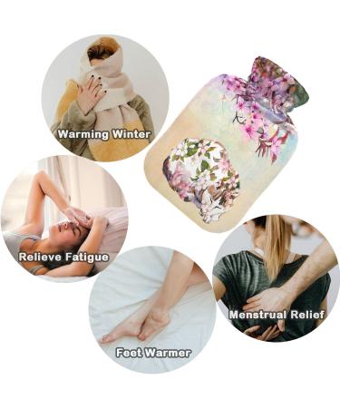 NAANLE Cherry Blossom Cat Hot Water Bottle - 1L Transparent Ideal for Back Pain Relief & Heat Therapy | Hand & Foot Warmer - Buy Online on GoSupps.com