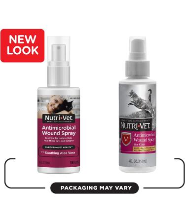 Nutri-Vet Antimicrobial Wound Spray for Cats | Soothing Aloe & Vitamin E Formula | Promotes Healing, Reduces Pain | 4oz - Buy Online on GoSupps.com
