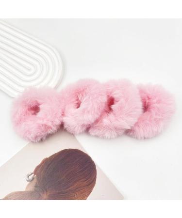 Venrodi Pink Fuzzy Scrunchies Halloween Pom Pom Hair Tie Furry Hair Elastics Bands Faux Fur Fluffy Ponytail Holder Hair Cute Accessories Women Girls - Buy Online on GoSupps.com