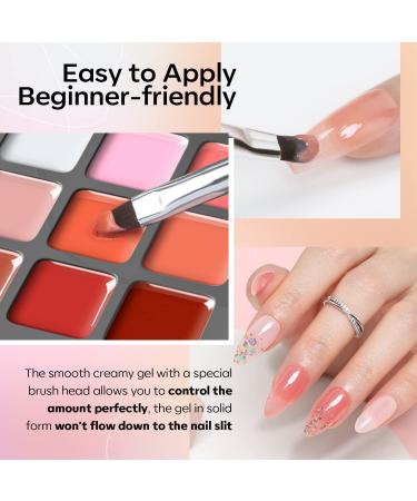 Modelones Jelly Gel Nail Polish Set - 9 Neutral Nude Pink Brown Colors | Solid & Translucent Pudding Gel | Upgraded Cr me Manicure Palette | Salon DIY Kit with Pro Nail Brush - A2-Lovesick - Buy Online on GoSupps.com