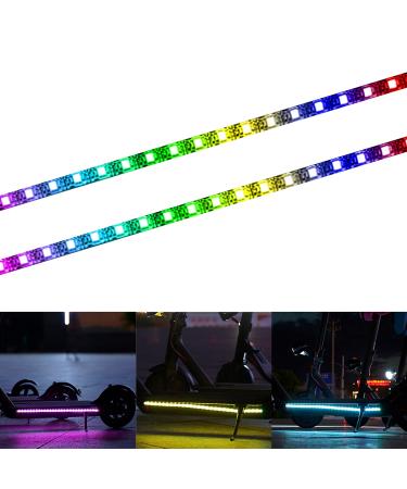 YHGSEE Electric Scooter LED Strip Light, 2 Pack Night Cycling Colorful Lamp Waterproof Safety Skateboard Scooter Accessories for Xiaomi M365/pro, for Outdoor Ninebot/Mercane Wide Wheel Scooter 50cm