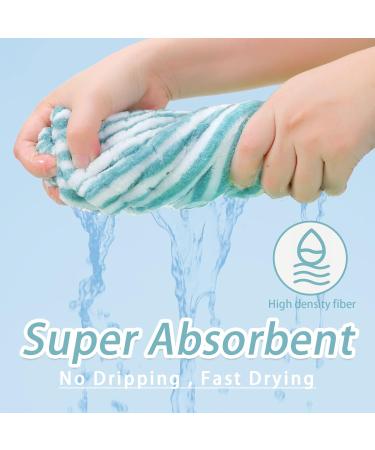 2-Pack Microfiber Hair Towel Caps with Bow-Knot for Fast Drying - Blue, Gray, and White - Soft & Absorbent Hair Drying Caps for Women - Buy Online on GoSupps.com