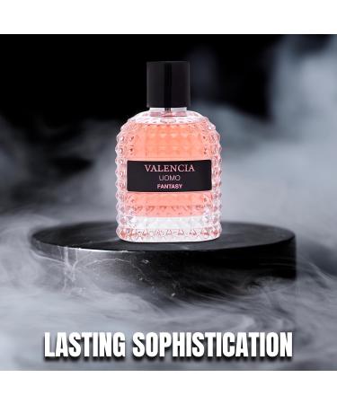 Valencia UOMO Fantasy Sensual Woody Fragrance for Men | Long Lasting Cologne Aromatic Scent Eau de Parfum Natural Spray - Great Holiday Gift 3.4 Fl Oz/100 Ml - Buy Online on GoSupps.com