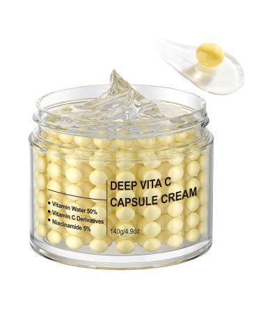 AOPEIBOTO Deep Vita C Capsule Cream Face Moisturizer with Niacinamide for Wrinkles Firming Skin Radiance Refined Pores 140g/4.9oz