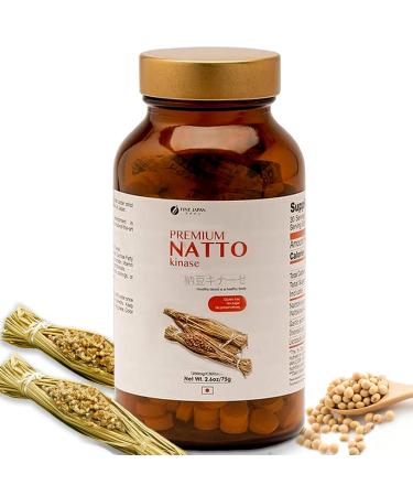 FINE JAPAN Premium Natto Kinase Tablets - 250mg Fermented Soy Enzyme for Circulation & Heart Support - 300 Tablets Gluten-Free