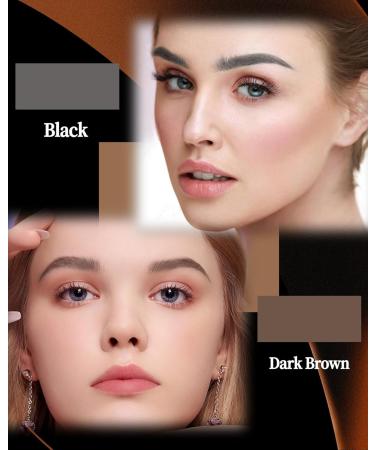 2-Color Eyebrow Powder Palette Waterproof Long-Lasting Eye Brow Makeup Kit Defined Brow Filler Lightweight Blendable Natural Full Look for Sparse Eyebrows with Brow Brush -04 Black + Dark Brown - Buy Online on GoSupps.com