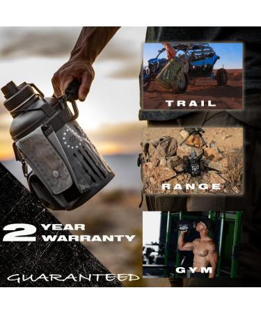 Iron Infidel Battle Bottle - 64 oz Insulated Water Jug with Paracord Handle, Stainless Steel, Betsy Ross Design - Buy Online on GoSupps.com