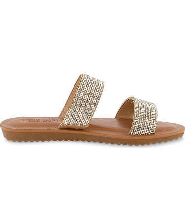 CUSHIONAIRE Women's Vera Slide Sandal - Memory Foam, Wide Widths, 9.5 Silver Sparkle - Buy Online on GoSupps.com