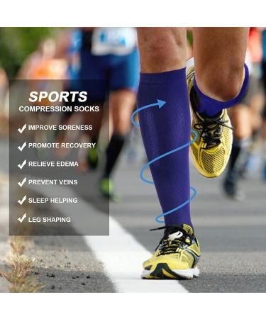 DRESHOW Compression Socks for Women & Men | 3 Pack for Sports Running Air Travel & Cycling | L-XL - Buy Online on GoSupps.com