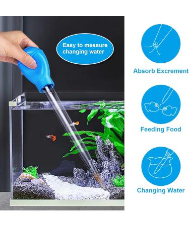 WEAVERBIRD Manual Fish Tank Water Changer Aquarium Dropper 30ml Aquarium Clean Pipette Dropper Fish Tank Cleaning Waste Remover Aquarium Gravel Cleaning Straw Blue - Buy Online on GoSupps.com