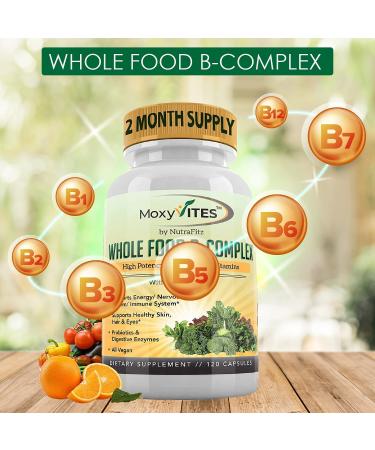Vitamin B Complex Whole Food Supplement - Vegan 120 Capsules for Stress, Energy, and Immune Support - Buy Online on GoSupps.com