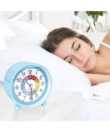 Silent Children's Alarm Clock - Digital Learning Watch for Kids Compact Night Light Travel Alarm Battery Operated - Blue - Buy Online on GoSupps.com