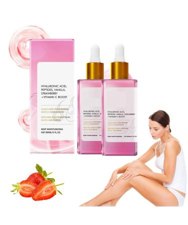 After Shave Oil - Strawberry & Vanilla Scent Soft Serve After Shave Oil Women Strawberry Smooth Skin Prevent Ingrown Hairs & Dryness for All Skin Types(2pcs)