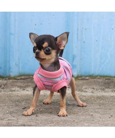 LOPHIPETS Pink XXS 100% Cotton Rib Dog Shirt Vest for Small Dogs - Teacup Chihuahua Yorkie Puppy Clothes Tank Tee - Buy Online on GoSupps.com
