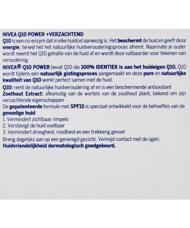 NIVEA Q10 Sensitive Soin de Jour FPS 15 (1 x 50 ml) cr me anti rides enrichie en Q10 pur et extrait de r glisse cr me anti- ge booster de collag ne soin visage apaisant pour peaux sensibles 50 ml (Lot de 2) Sensitive Soin de Jour - Buy Online on GoSupps.com