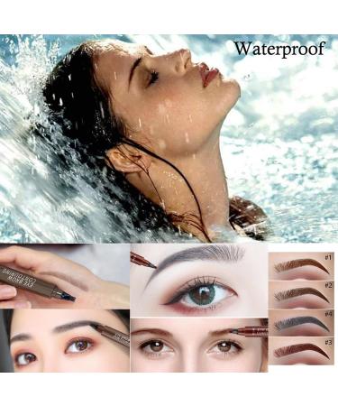 Microblading 2 Pack - Waterproof Fork Tip Eyebrow Pen for Long Lasting Results - Professional Fine Sketch Liquid Eye Brow Pencil in Black*2 - Buy Online on GoSupps.com