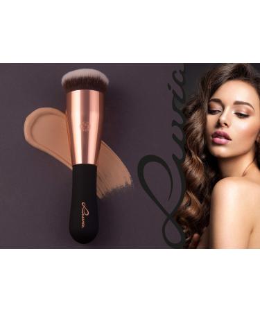 Luvia Kabuki Foundation Makeup Brush - Vegan Black/Rose Gold VS115 Buffer Brush for Flawless Application | Buy Vegan Cosmetics Online - Buy Online on GoSupps.com