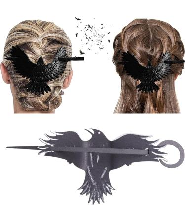 amangul Gothic Bat Hair Clips Nice Hairpin with a Black Barrette Crow Realistic Hairpin Bat Bird Hair Stick for Women Girl - Buy Online on GoSupps.com