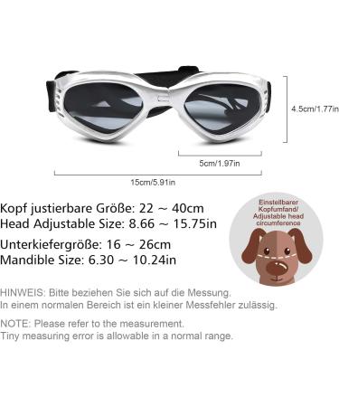 PEDOMUS Dog Sunglasses - UV Protection & Waterproof for Small & Medium Dogs | Adjustable Strap | White - Buy Online on GoSupps.com