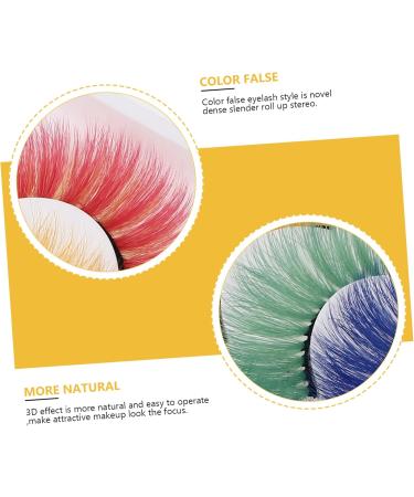 FRCOLOR 25 Pairs Fake Eyelashes False Eyelashes Colorful Lashes Strips Colored Eyelashes Colored False Lashes Colored Lashes Halloween Eyelashes Accessories Imitation Bulk 3d - Buy Online on GoSupps.com