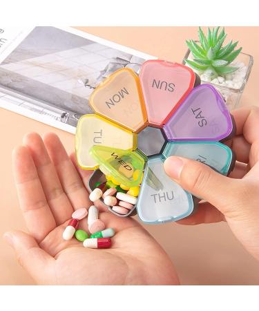 Weekly Pill Organizer - 7 Day Large Daily Pill Case for Vitamins Supplements & Fish Oil - Black - Buy Online on GoSupps.com