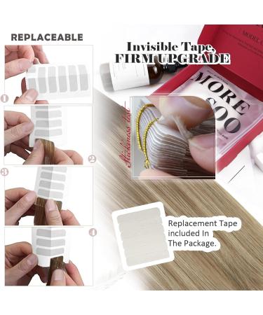 Moresoo Balayage Blonde Tape in Hair Extensions Dark Brown to Chestnut Brown #3/8/22 | Real Human Hair 18 Inch 20 Pieces/50g - Buy Online on GoSupps.com