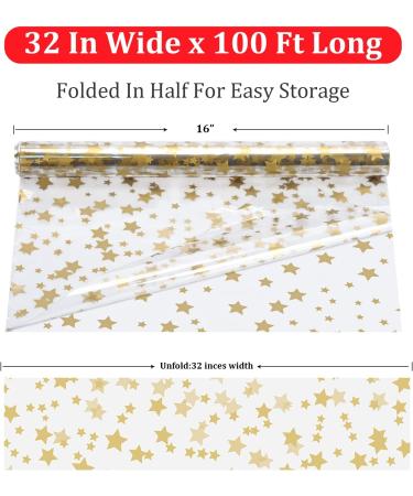 Nistar Christmas Cellophane Wrap Roll - 32 in x 100 ft Gold Gift Basket Wrap with 8 Bows - Extra Large Clear Wrapping Paper for Treats, Flowers, DIY Crafts - Holiday Christmas Gift Wrap (1 Pack) - Buy Online on GoSupps.com