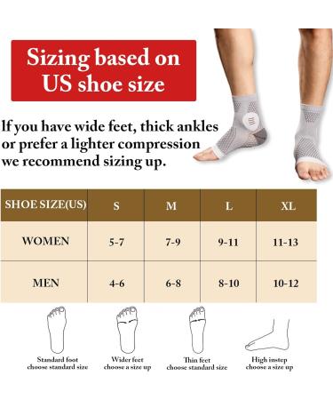 Neuropathy Socks for Men & Women - 2 Pairs Compression Support for Pain Relief Plantar Fasciitis Anti-Fatigue - Gray Size M - Buy Online on GoSupps.com