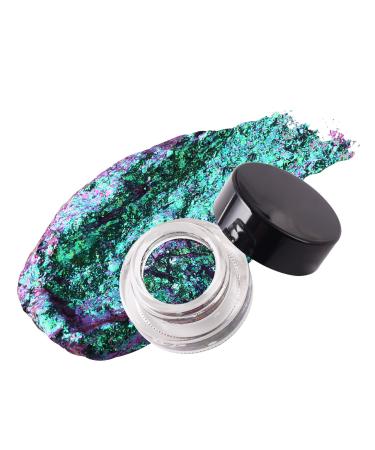 MEICOLY Cream Chameleon Eyeshadow Gel Color Change Intense Color Shifting Creamy Thick Apply Eye Shadows Multi Chrome Flakes Glitter Sparkle Metallic Shimmer No Creasing Rain Forest 04 Rain Forest