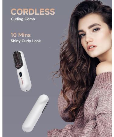 Portable Cordless Hair Straightener Brush | Mini Hot Comb for Women | 60 Mins Battery Life | USB C Rechargeable | Anti-Scald & Ion Smoothing | Lightweight Travel Essential - Buy Online on GoSupps.com