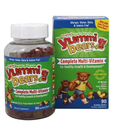 Hero Nutritional Products Yummi Bears Complete Multi Vegetarian Natural Strawberry Orange and Pineapple Flavors 90 Gummy Bears