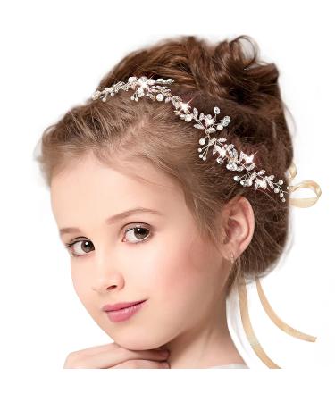 Warmartter Gold Crystal Flower Girl Headpiece - Wedding Hair Accessories for Girls, Kids, Bride, Bridesmaid - Birthday Party Jewelry - Buy Online on GoSupps.com