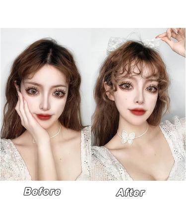 Bangs Curly Hair Bangs Clip Natural Style Black Dark Brown Light Brown Synthetic Heat-Resistant Fiber Suitable for Women for Women Curved Bangs for Daily Wear (Color : 1B/30HL) - Buy Online on GoSupps.com