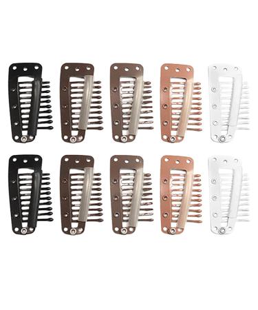 Chunni Dupatta Clip - 10 PCS Hair Extension Clips 10 Teeth Wig Snap Clips Chunni Grip Hair Clip Reusable Chunni Clips Strong Snap Hair Clips Portable Wig Clips Gifts