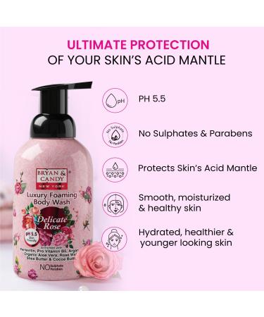 Buy Bryan & Candy Delicate Rose Luxury Foaming Body Wash - Hydrating Formula with Pentavitin Argan Oil & Aloe Vera - All Skin Types - 400 Ml - Buy Online on GoSupps.com