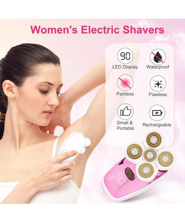 Electric Lady Shaver for Women - Painless Razor Bikini Trimmer - Waterproof Hair Remover for Legs, Face, Underarms & Body - USB Cable & Cleaning Brush Included - Buy Online on GoSupps.com