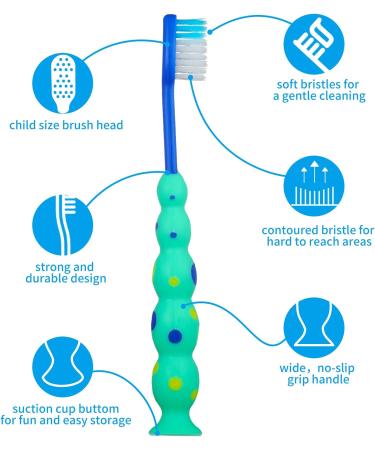 Hushee 48-Piece Toddler Toothbrush Set | Kids Manual Toothbrushes with Suction Cups & Covers | Soft Bristle Animal Toothbrushes for Sensitive Teeth - Buy Online on GoSupps.com