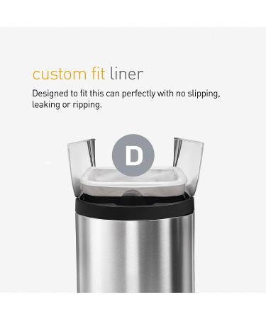 simplehuman Code D Custom Fit Drawstring Trash Bags - 60 Count, 20L/5.3 Gallon, Clear - Pack of 1 - Buy Online on GoSupps.com