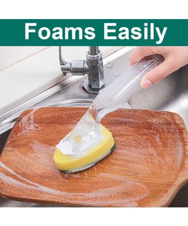 1 Dish Wand and 12 Refill Replacement Sponge Heads Heavy Duty Non Scratch and Replaceable sponge dishwand refill with Handle Clean Scrub Sponge Brush for Kitchen Sink Bathroom Dish Cleaning Supplies - Buy Online on GoSupps.com