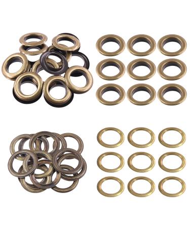 Swpeet 40Pcs - 20Sets 1" (25mm) Hole Bronze Grommets Thicken Metal Grommets Eyelets Grommet Kit, Metal Eyelets Kits Grommets Eyelets for Repairing Canvas, Leather, Curtains 1 Inch - 25mm Bronze