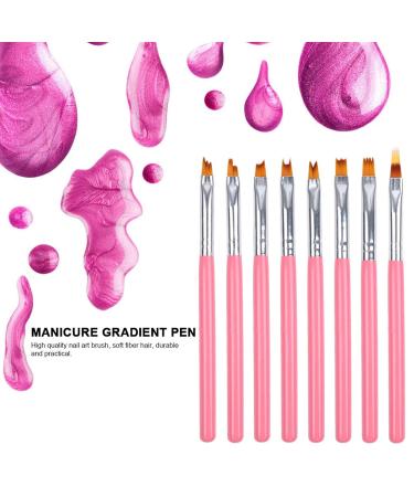 DKTOTIUP 8-Piece Nail Art Brush Set - Pink Nail Design & Dotting Tools for Perfect Nail Painting - Buy Online on GoSupps.com