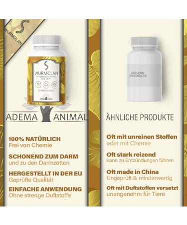 Buy Adema Animal Wurmolan - Natural Worm Cure for Dogs Cats & Rodents | 30 Pressing Content - Effective Before During & After Infestation - Buy Online on GoSupps.com