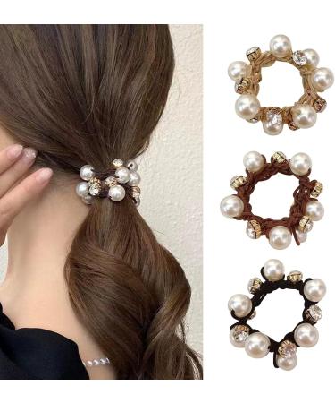 Mivanta Pearl Hair Scrunchies Elastic Hair pes Ponytail Holder Scrunchies Tightening Hair Hair Accessories for Women and Girls Daily Life - Buy Online on GoSupps.com
