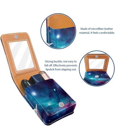 Buy Colorful Galaxy Art Lipstick Case - Leather Mini Lip Gloss Organizer with Mirror | International Shipping Available - Buy Online on GoSupps.com